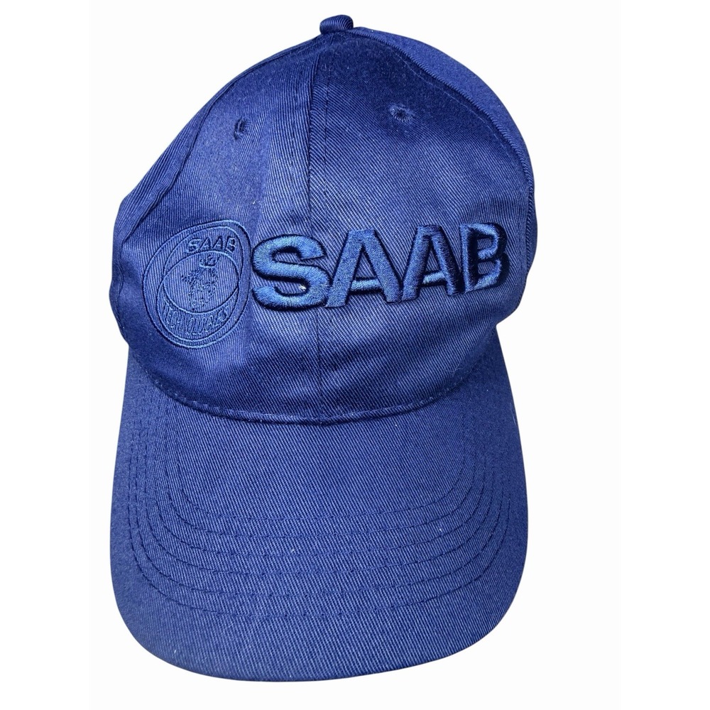 SAAB Embroidered Logo Adjustable Baseball Cap Blue Dad Hat One Size
